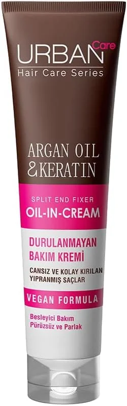 URBAN Care Argan Yağı & Keratin Kolay Kırılan Saçlara Özel Durulanmayan Bakım Kremi 150 ml- Vegan — Saç bakımı