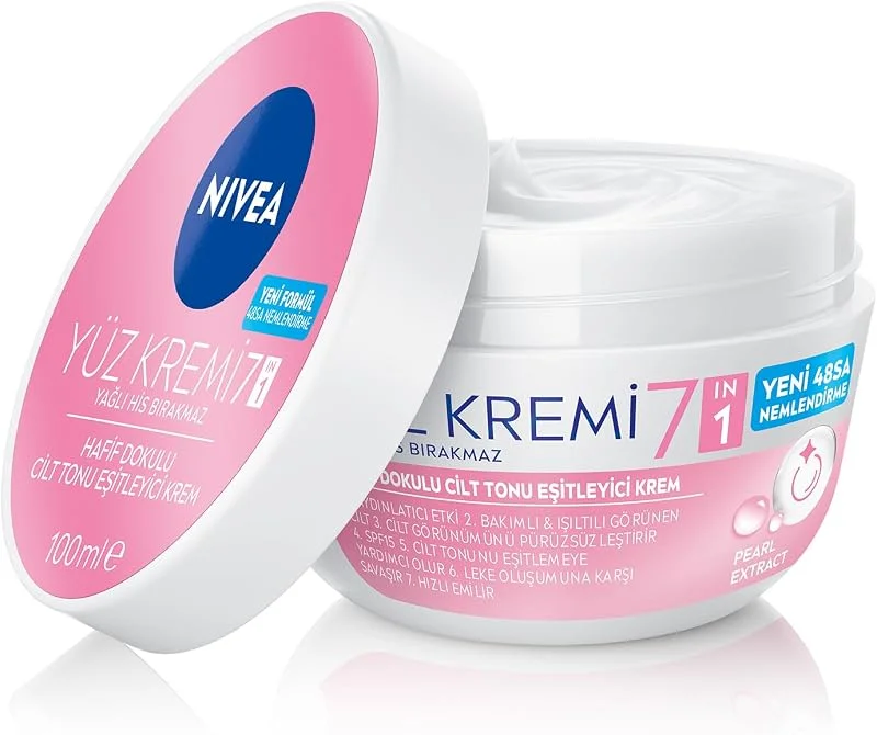 NIVEA Cilt Tonu Eşitleyici Yüz Kremi 100 ml, Eşit Cilt Tonu, 24 Saat Nemlendirici Yüz Kremi, SPF15 ile Güneş Koruyucu, Hızlı Emilir, Cilt Leke Oluşumunu Önlemeye Yardımcı, Hassas Ciltler için — Cilt bakımı