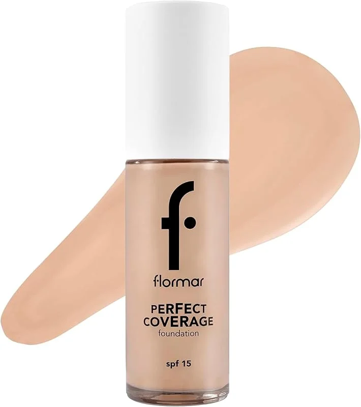 Flormar Perfect Coverage Yüksek Pigmentli & Yarı Parlak Bitişli SPF15 Fondöten — Makyaj