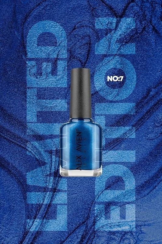 ALIX AVIEN Limited Edition Işıltılı Lacivert Oje-Yüksek Pigmentli Kalıcılık Hızlı Kuruma-Nail Lacquer No:7 — Makyaj
