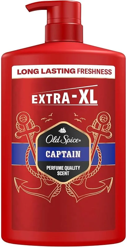 Old Spice Captain Erkekler için Duş Jeli ve Şampuan 1000 ml Ekstra-XL — Makyaj