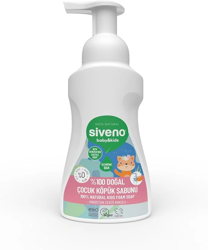 Siveno%100 Doğal Zeytinyağlı Çocuk Köpük Kastil Sabun Yoğun Nemlendirici Arındırıcı Bitkisel Vegan 250 ml — Cilt bakımı