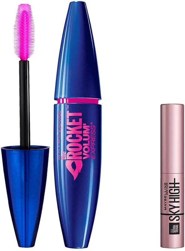 Maybelline New York Volum' Express Rocket Ekstra Siyah Maskara & Mini Lash Sensational Sky High Maskara Makyaj Seti