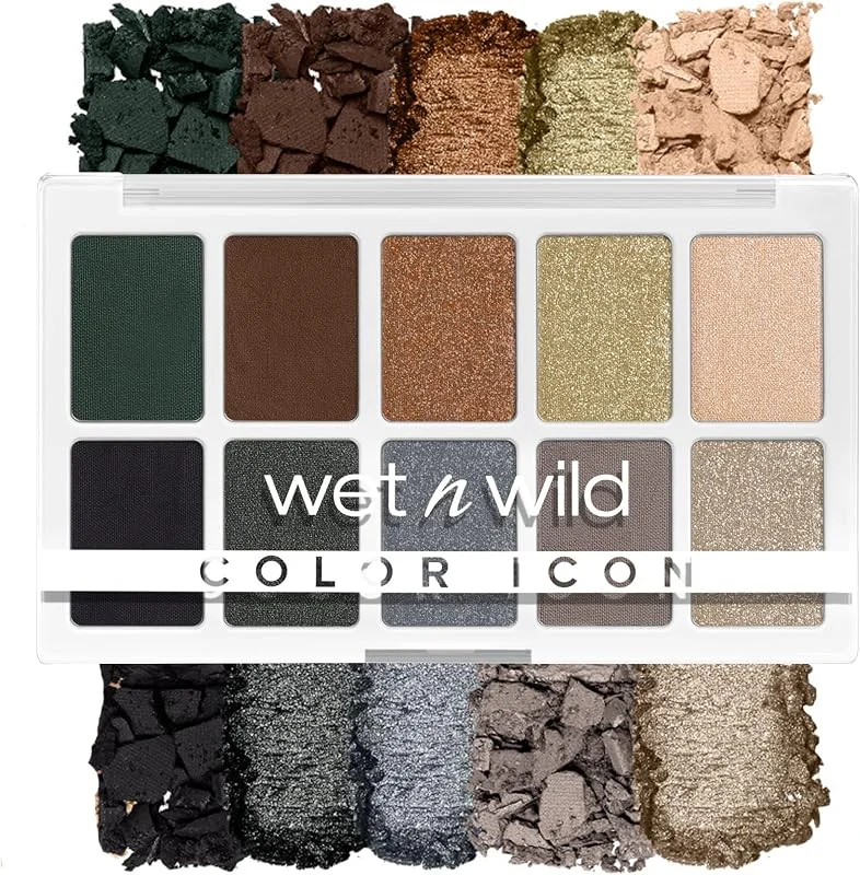 wet n wild Renk Simgesi 10-Pan Göz Farı Makyaj Paleti, Mavi Işıklar Kapalı, Uzun Ömürlü, Pırıltılı, Metalik, Parıltılı, Mat, Zengin Pürüzsüz Pigment, Zulüm Ücretsiz