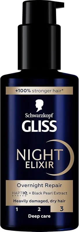 Gliss Night Elixir Onarıcı Gece Bakım Serumu, 100ml — Saç bakımı
