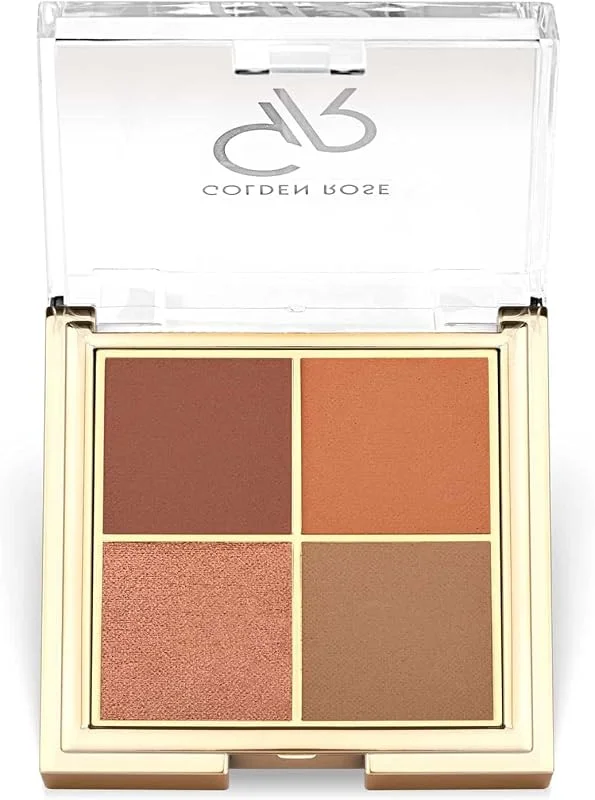 Golden Rose Quattro Eyeshadow Palette - 05 Red Brick - Dörtlü Far Paleti — Makyaj