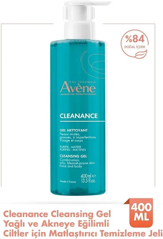 EAU THERMALE AVENE Cleanance Yağlı Ve Akneye Eğilimli Ciltler Için Matlaştırıcı Temizleme Jeli 400 ml 240019 — Cilt bakımı