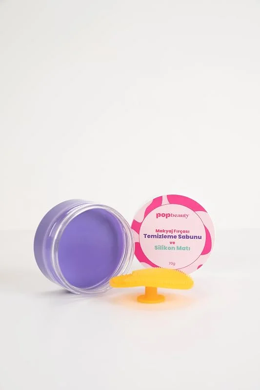 Pop Beauty Makyaj Fırçasını Ve Süngerini Temizleme Sabunu Ve Silikon Matı 70Gr