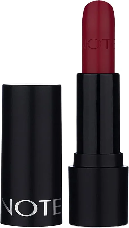 Note Cosmetics Deep Impact Lipstick 14 Warm Cherry Kremsi Dokulu Yarı Parlak Ruj, Kırmızı — Makyaj