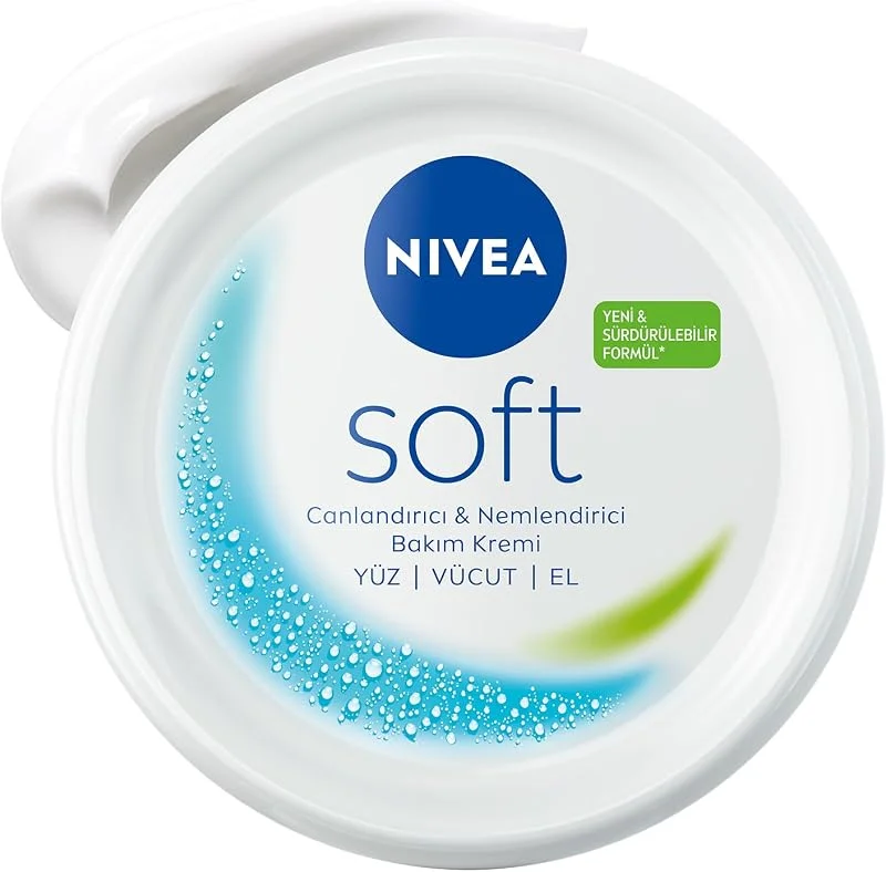 NIVEA Soft Nemlendirici Bakım Kremi 300 ml, 48 Saat Nemlendirme, Jojba Yağı, E Vitamini, Yüz, El, Vücut İçin, Paraben İçermez — Cilt bakımı