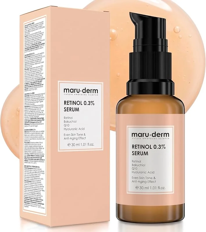 Maruderm Retinol%0.3 Su Bazlı Cilt Yenileyici Bakım Serumu – Bakuchiol, Q10 & Yeşil Çay ile İnce Çizgi Karşıtı, Aydınlatıcı Yüz Serumu, 30 ML — Cilt bakımı