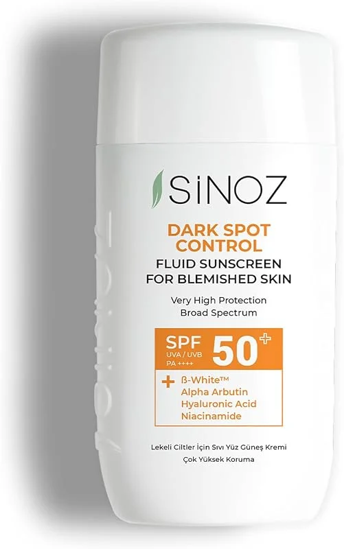 Sinoz SPF50+ Koyu Cilt Lekelerine Etkili Sıvı Yüz Güneş Kremi-Yeni Nesil Filtreler-Hibrit Formül PA++++ — Cilt bakımı