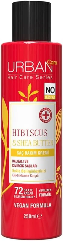 Urban Care Hibiscus & Shea Butter Kıvırcık ve Dalgalı Saçlara Özel Saç Kremi 250ml — Saç bakımı