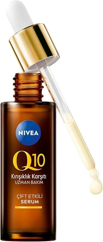 NIVEA Q10 Kırışıklık Karşıtı Çift Etkili Cilt Serumu 30 ml, Saf Q10, Şeker Sebepli Kırışıklık Önleyici — Cilt bakımı