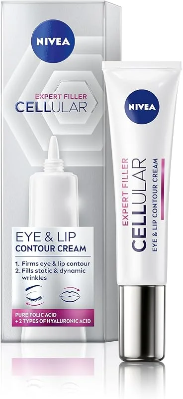 NIVEA Cellular Expert Filler Yaşlanma Karşıtı Göz & Dudak Kremi 15 ml, Hyaluronik Asit, Folik Asit — Cilt bakımı