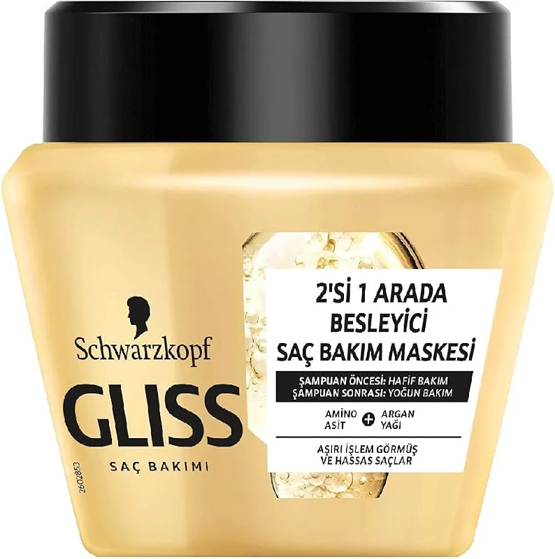 Gliss Ultimate Oil Elixir - Besleyici 2'Sİ 1 ARADA Saç Bakım Maskesi 300 ml — Saç bakımı