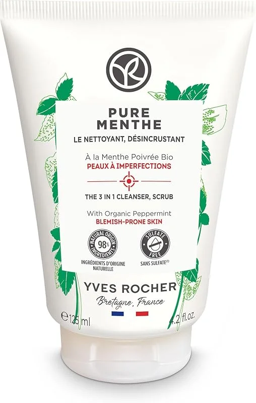 Yves Rocher Pure Menthe- Siyah Nokta Karşıtı Peeling Etkili Yüz Yıkama Jeli- 125 ml — Cilt bakımı