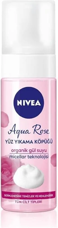 NIVEA Aqua Rose Organik Gül Suyu İçeren Yüz Yıkama Köpüğü 150ml, Nemlendirici, Yüz Temizleyici, Micellar — Cilt bakımı