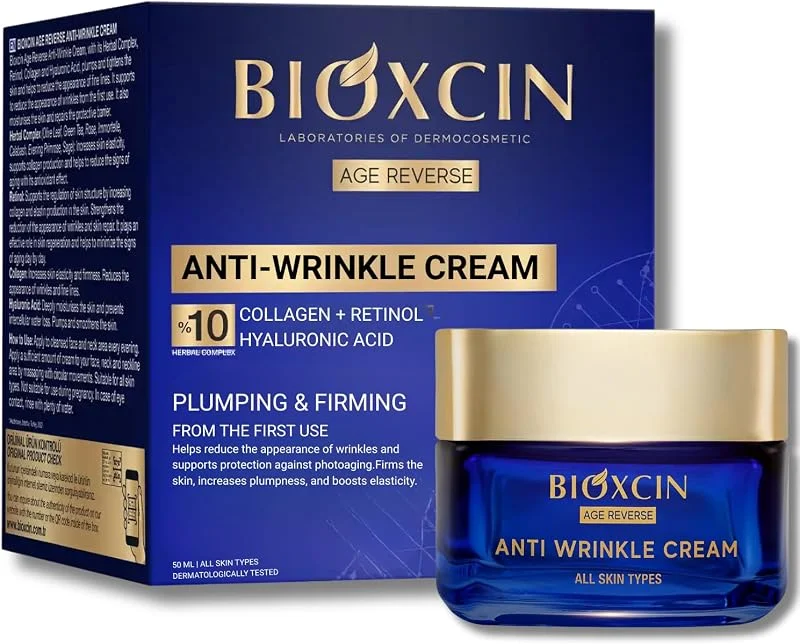 Bioxcin Age Reverse Kırışıklık Karşıtı Gece Kremi 50 ml – Retinol, Kolajen, Hyaluronik Asit ve Bitkisel Kompleks İçerikli – Sıkılaştırıcı ve Dolgunlaştırıcı Etki — Cilt bakımı