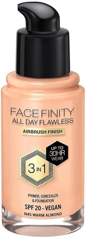 MAX FACTOR FACEFINITY 3IN1 FDT NO:45 WARM ALMOND — Makyaj