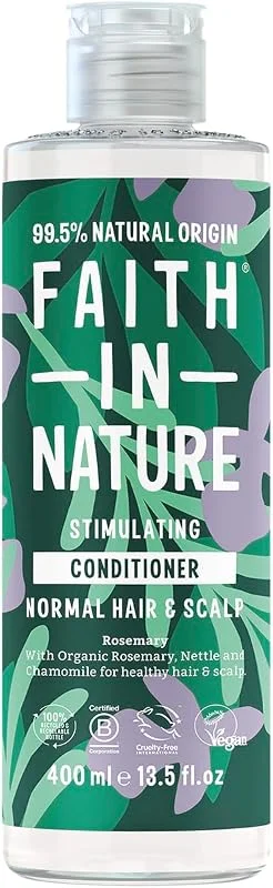 FAITH IN NATURE %99 Doğal Dengeleyici Saç Bakım Kremi Normal & Yağlanmaya - Kepeğe Meyilli Saçlar İçin (Biberiye, 400 ml) — Saç bakımı