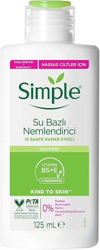 Simple Kind To Skin Su Bazlı Nemlendirici 12 Saate Kadar Etklili Hassas Ciltler İçin 125 ml — Cilt bakımı