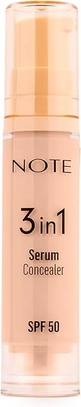 Note Cosmetics3 in 1 Serum Concealer 20 Medium Beige SPF 50 Nemlendirici ve Aydınlatıcı Göz Altı Kapatıcısı — Makyaj