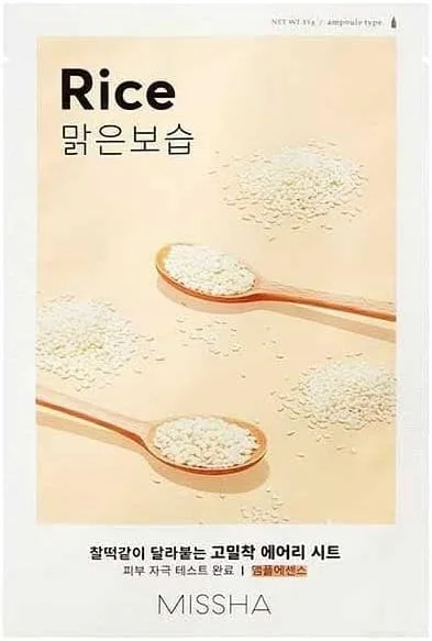 Missha Pirinç Özlü Aydınlatıcı ve Nemlendirici Yaprak Maske Airy Fit Sheet Mask Rice, 111275 — Cilt bakımı
