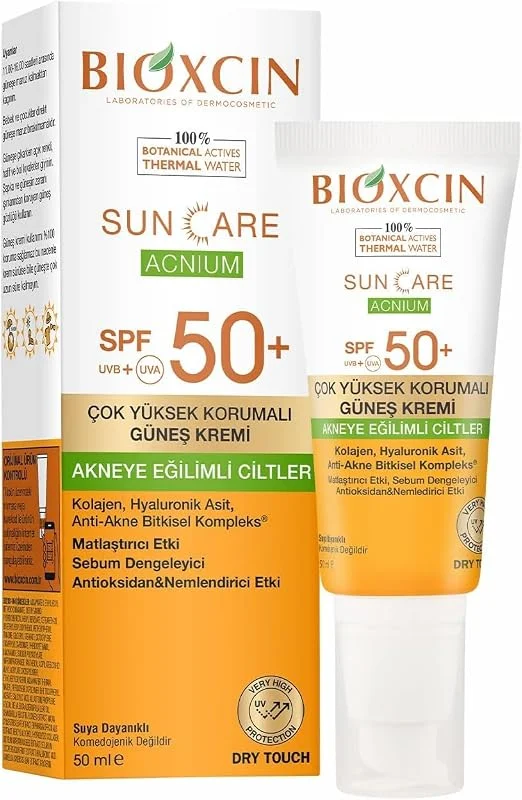 Bioxcin Sun Care Akneye Eğilimli Ciltler İçin Güneş Kremi 50 SPF - Akne, Dry Touch, Mat 50 Ml — Cilt bakımı
