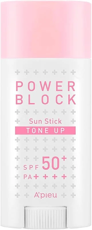 A'PIEU Ton Eşitleyici Aydınlatıcı Stick Güneş Koruyucu Power Block Tone Up Sunstick SPF50 Pa — Cilt bakımı