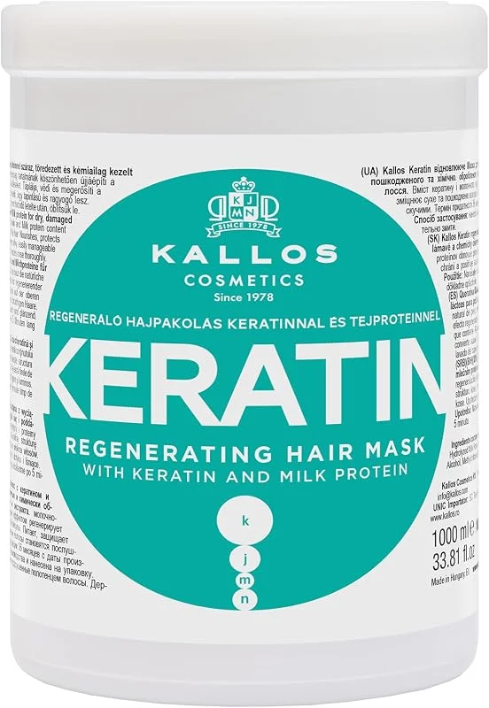 Kallos Kjmn krem saç maskesi, keratinli ve süt proteinli, kırılgan saçlar için, 1, 07 kg… — Saç bakımı