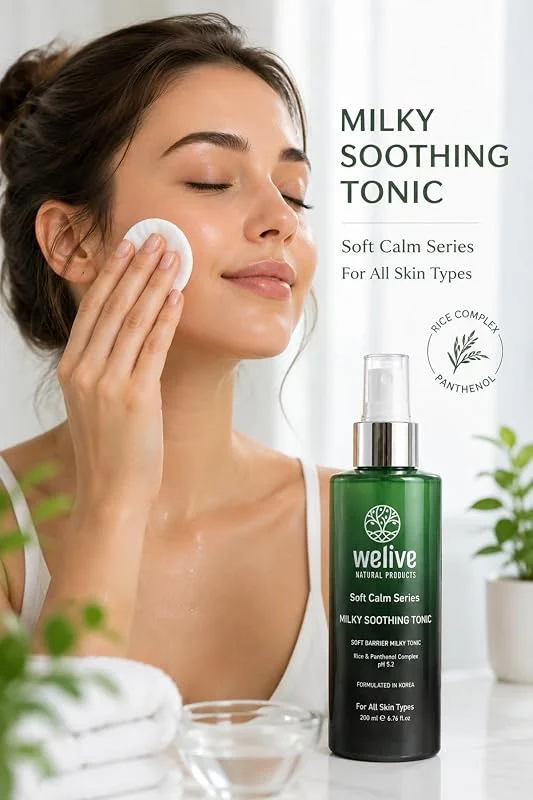 Welive Yüz Tonik Milky Soothing Tonic Rice Complex ve Panthenol ile Tüm Cilt Tipleri için Nemlendirici 200 ml — Cilt bakımı