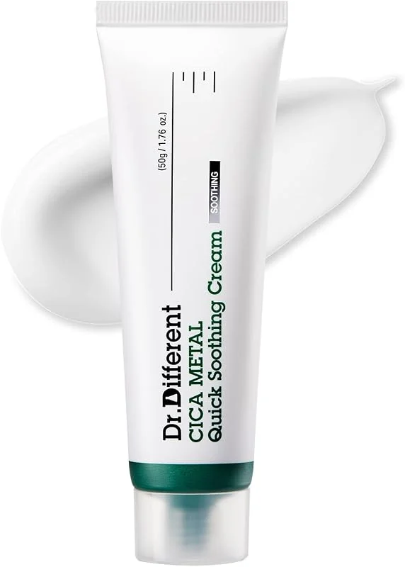 Dr.Different Cica Metal Quick Soothing Cream, Centella Asiatica ve Hyaluronik Asit İçerikli Krem, Hassas ve Yağlı Ciltler için Nemlendirici Bakım Kremi — Cilt bakımı