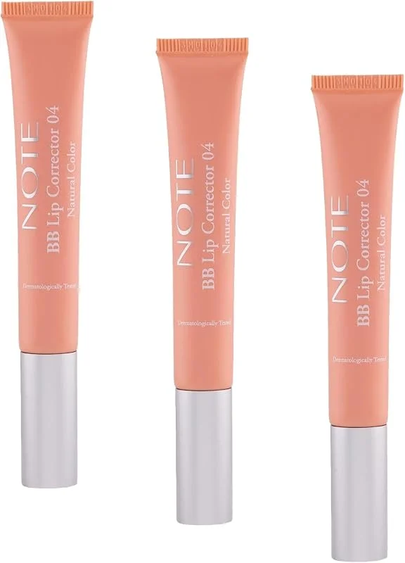 Note Cosmetics BB Lip Corrector 04 Renk Eşitleyici Dudak Parlatıcısı, Turuncu (3 paketi) — Makyaj