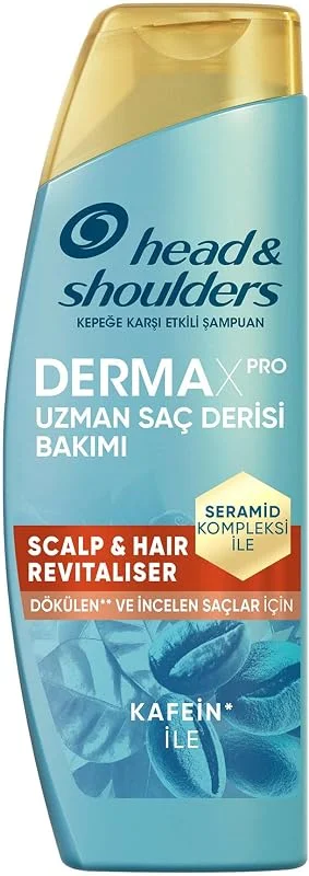 Head & Shoulders DermaXPRO Scalp & Hair Revitaliser Dökülme ve Kepek Karşıtı Şampuan Kafein ve Seramid ile 300ml — Saç bakımı