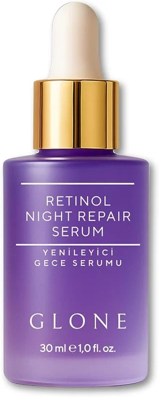 GLONE Retinol Yenileyici Gece Serumu 30ml, Retinol, Niacinamide & Hyaluronik Asit İçeren Anti-Aging Serum — Cilt bakımı