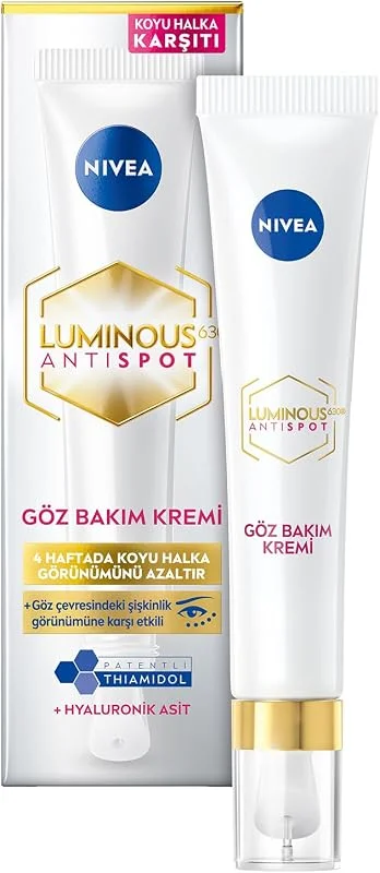 NIVEA Luminous630 Koyu Halka Karşıtı Göz Bakım Kremi 15 ml, Nemlendirici, Kafein, Thiamidol, Hyaluronik Asit — Cilt bakımı