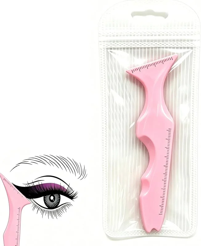 5'i 1 arada silikon eyeliner şablonları, tekrar kullanılabilir, gözler için temiz kanatlı astar, kirpik kalkanı, kaş şekillendirme, çene çizgisi, dudak çizgisi olarak makyaj aletleri, yeni başlayanlar için (Pembe)