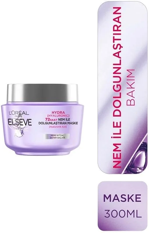 L’Oréal Paris Elseve Hydra [Hyaluronic] 72 Saat Nem ile Dolgunlaştıran Maske 300ml — Cilt bakımı