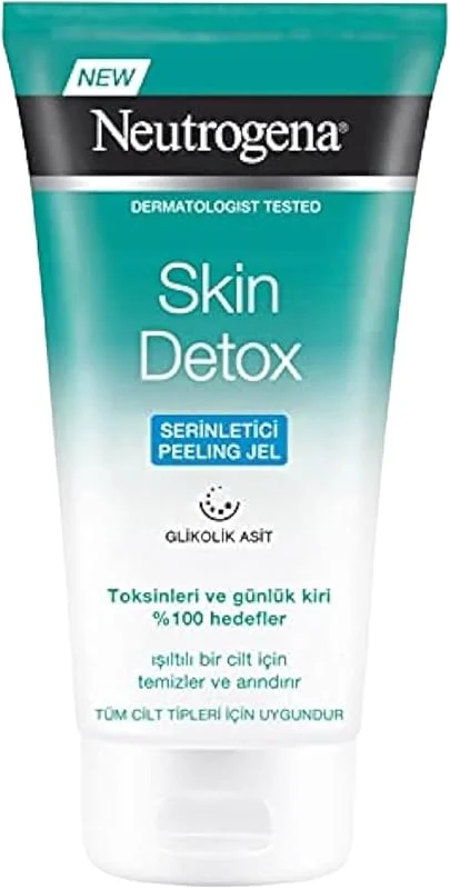 Neutrogena – Arındırıcı Skin Detox Peeling (150 ml tüp) – Glikolik asit içeren, tüm cilt tipleri için temizleme jeli – Toksinlere ve kirlilik kalıntılarına karşı, ışıltılı bir cilt görünümü için — Cilt bakımı