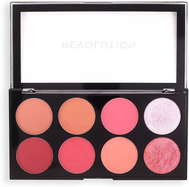 Revolution Beauty London Ultra Sugar and Spice 8'li Mat Ve Işıltılı Allık Paleti — Makyaj