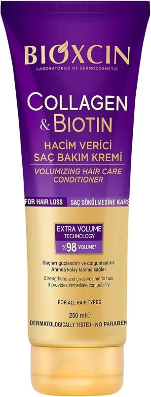 Bioxcin Collagen & Biotin Hacim Veren Saç Bakım Kremi 250 ml – İnce Telli ve Hacimsiz Saçlar İçin Dolgunlaştırıcı ve Nemlendirici Bakım — Cilt bakımı