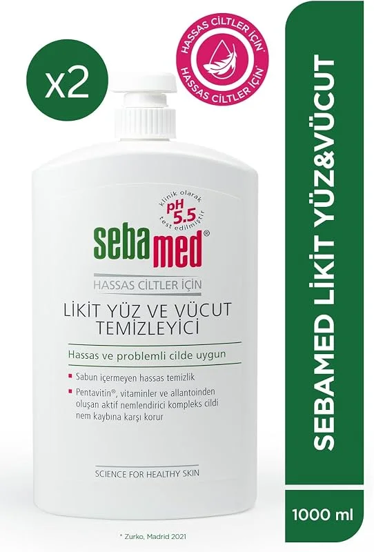 Sebamed Likit Yüz ve Vücut Temizleme Jeli 1000 ml X 2 Adet — Cilt bakımı