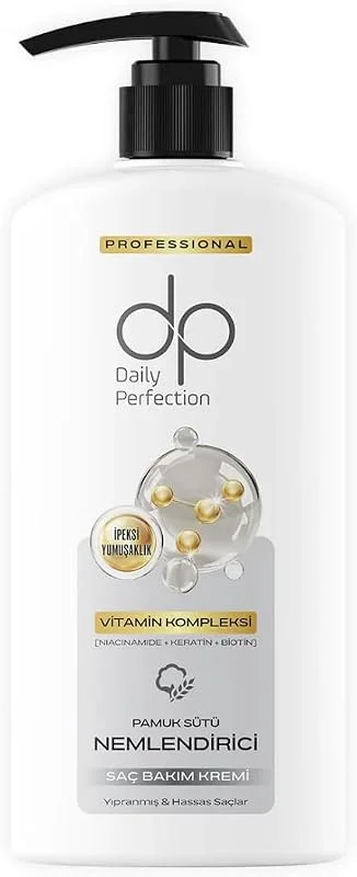 Daily Perfection Pamuk Sütü Saç Bakım Kremi 400 ml - Yoğun Nemlendirici ve Elektriklenme Karşıtı Keratin ve Biotin Destekli Onarıcı Bakım Kremi — Saç bakımı