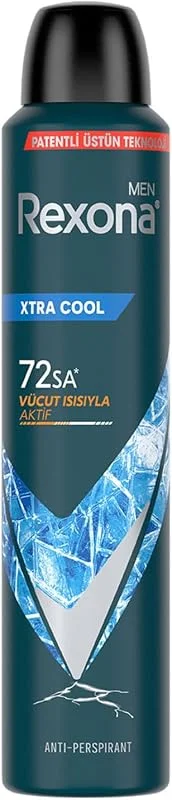 Rexona Men Erkek Sprey Deodorant Xtra Cool 72 Saat Kesintisiz Üstün Koruma 200 ml — Makyaj
