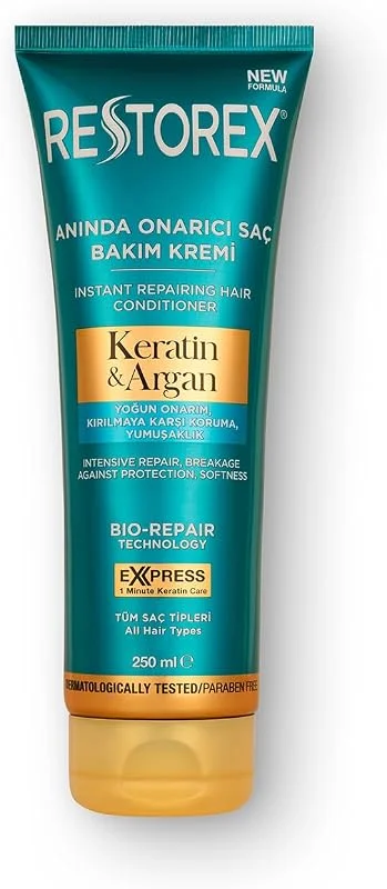 Restorex Keratin & Argan Onarıcı Saç Bakım Kremi 250 Ml - Yıpranmış Ve Hasar Görmüş Saçlar — Saç bakımı