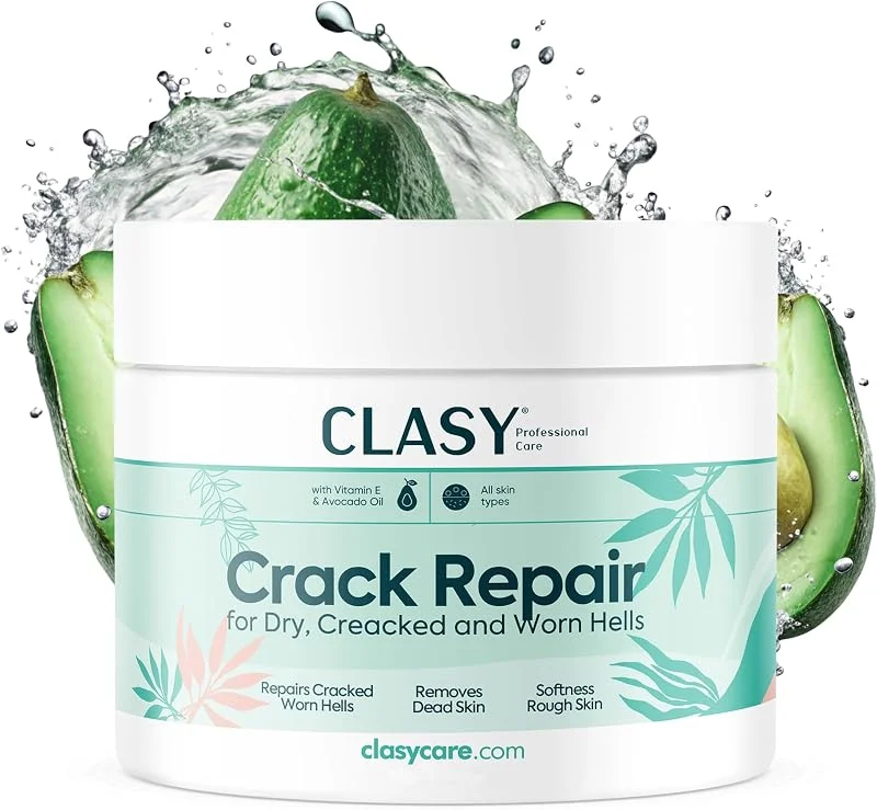 CLASYCARE Topuk Çatlağı Kremi – Kuru ve Çatlamış Topuklar için – E Vitamini ve Avokado Yağlı Topuk Kremi – Nasır, Sert ve Ölü Deriler için Nemlendirici Ayak Bakım Kremi – 100 ml — Makyaj