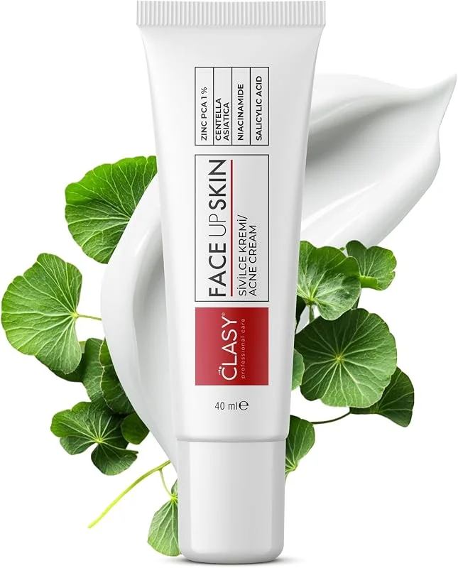 CLASYCARE Akne Kremi Yüz İçin – Sivilce ve Akne Karşıtı Leke Kremi – Salisilik Asit & Niasinamid ile Leke Giderici – Genç ve Yetişkin Cilt Bakımı, 40 ml