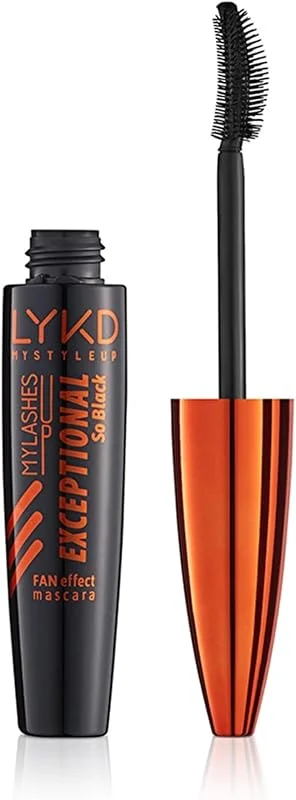 LYKD Exceptional Fan Effect & Curl Maskara, Yelpaze Etkili ve Kıvrım Veren Maskara (100 Black) — Makyaj