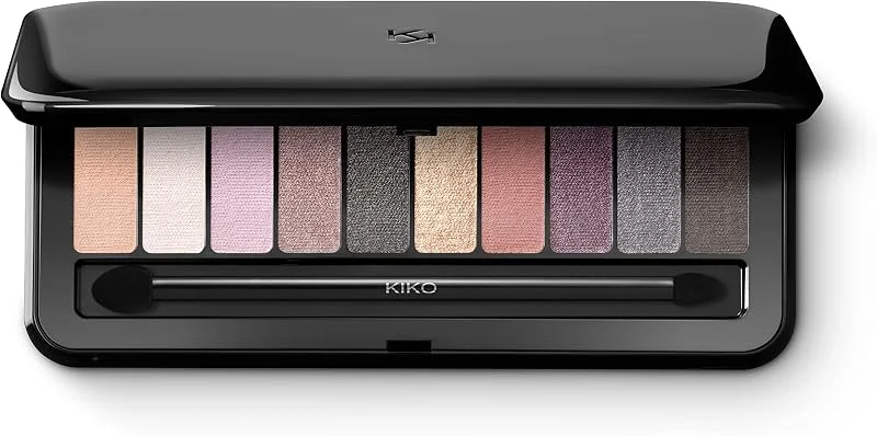 Kiko Milano KIKO Milano Soft Eyeshadow Palet 01, 10 çok kaplamalı göz farı: İnci, mat ve metalik — Makyaj